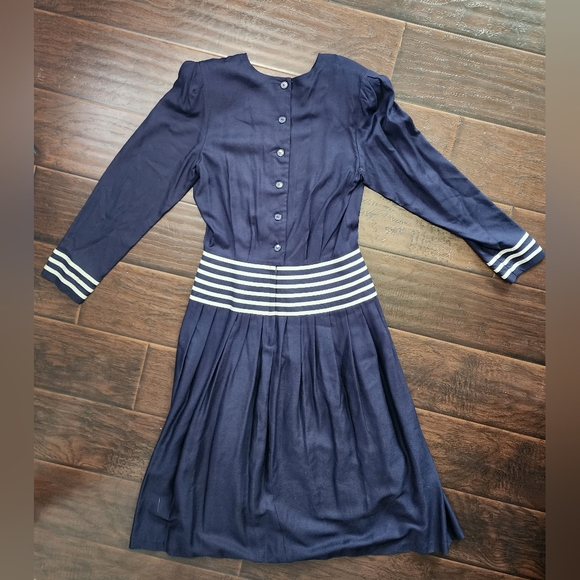 Kathy Lee for South Plaza Petites Vintage Blue Midi Dress - Picture 2 of 9